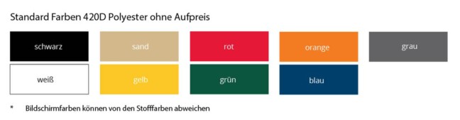 Faltzelt Farben